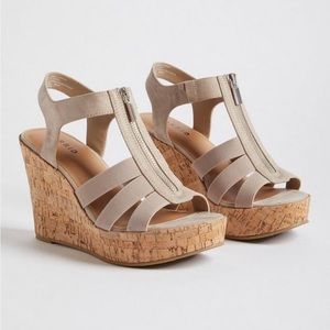 Torrid 11.5 wide width zippered wedge shoes